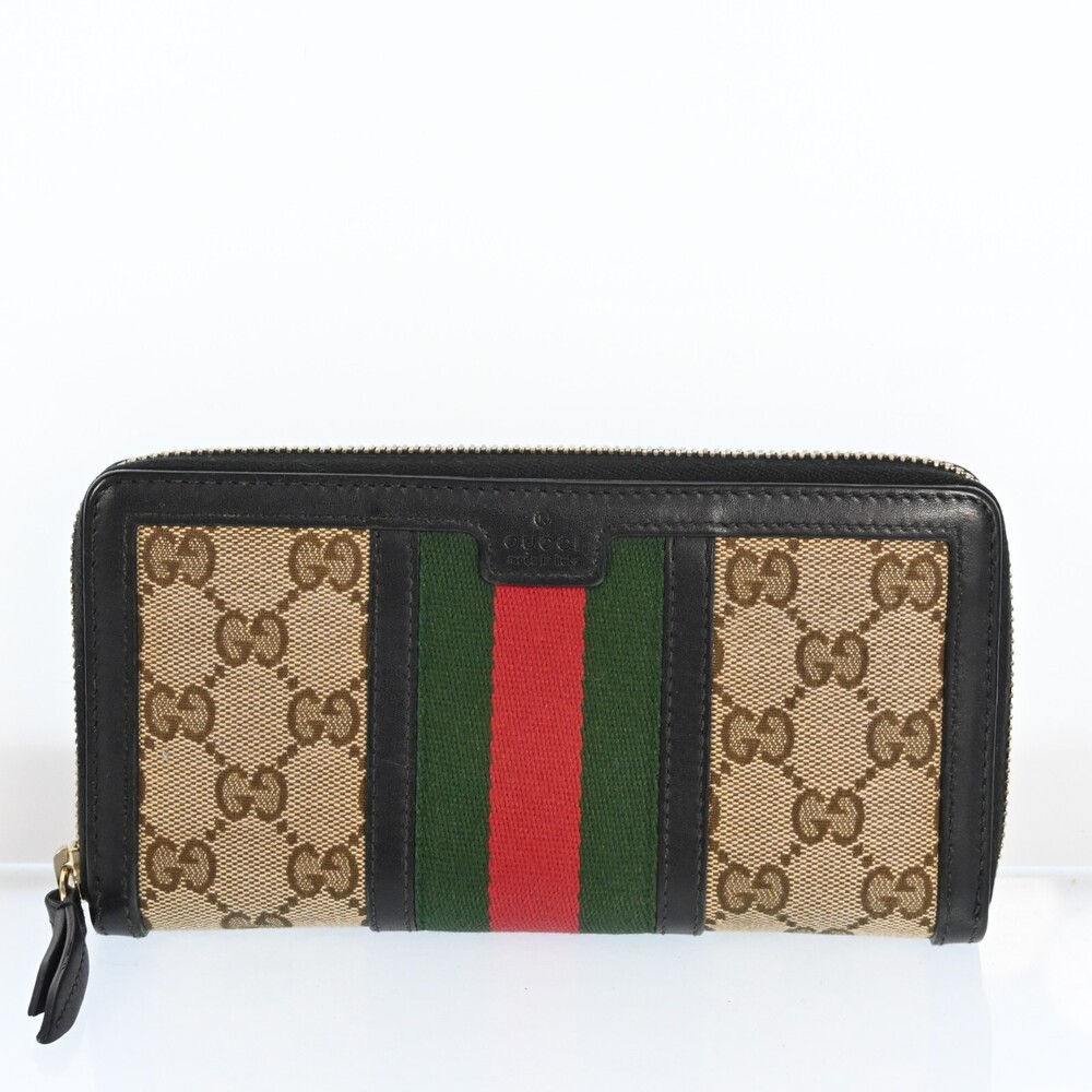 Gucci Gg Canvas Leather Sherry Line #259261G26B